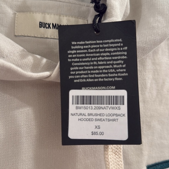 Buck Mason Brushed Loopback Hoodie Sweatpants Set XS Ryan Aviation Heathered Oat - Picture 5 of 11